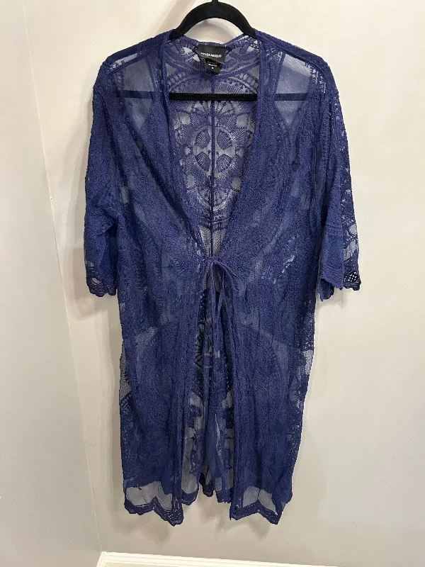 Kimono for Chilly Evenings-Kimono By Clothes Mentor In Blue, Size: M