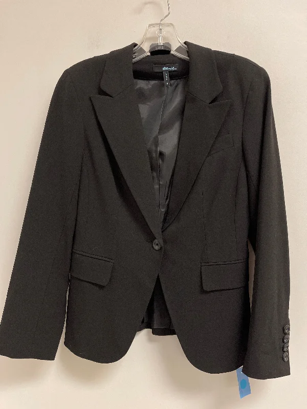 Women's Elegant Wool Tweed Blazers -Blazer By Clothes Mentor In Black, Size: M