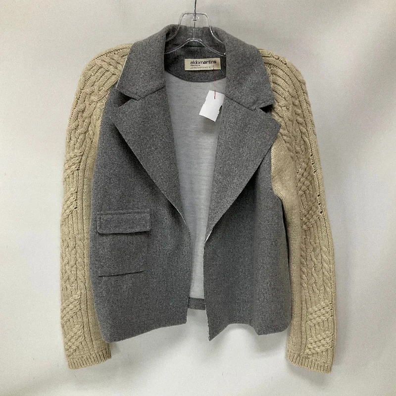 Women's Winter Checkered Blazers -Blazer By Aldomartins In Grey, Size: M