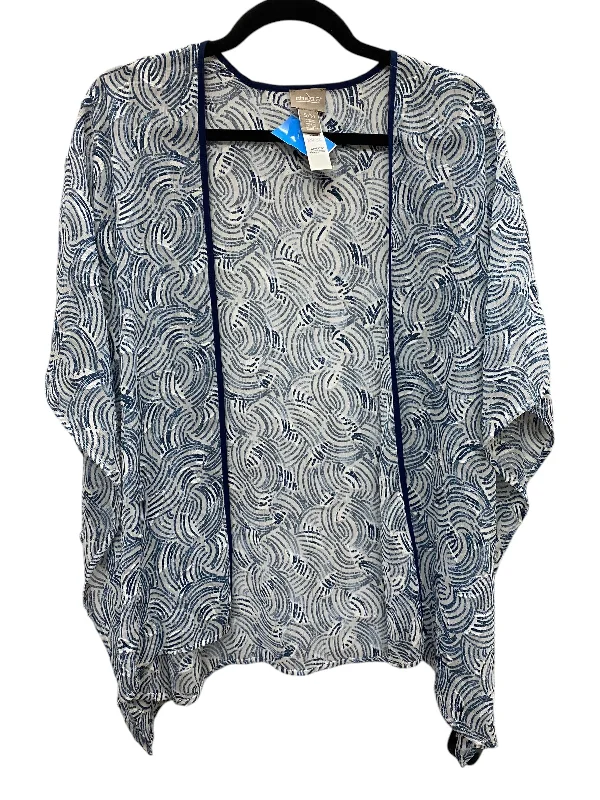 Kimono with Draped Front-Kimono By Chicos In Blue, Size: S