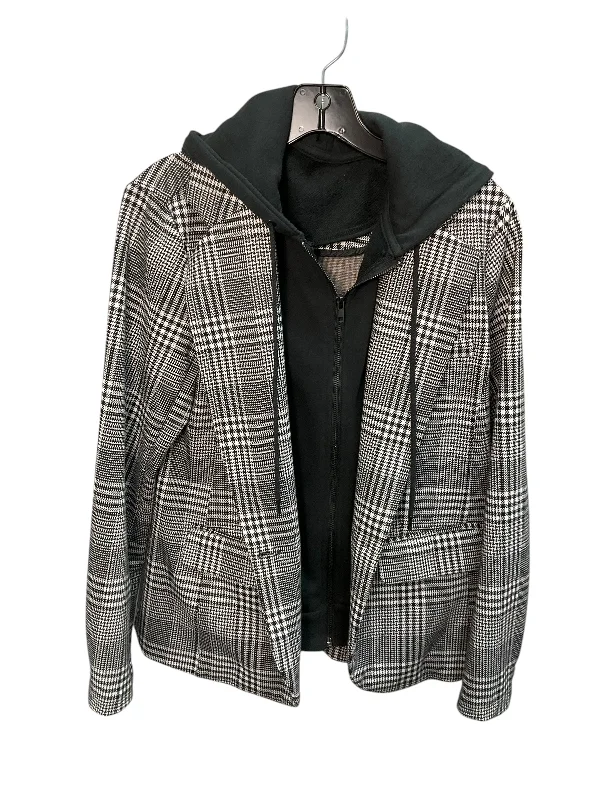 Women's Blazers with Patchwork Details -Blazer By Liverpool In Black & White, Size: M Women's Blazers with Patchwork Details -Blazer By Liverpool In Black & White, Size: M