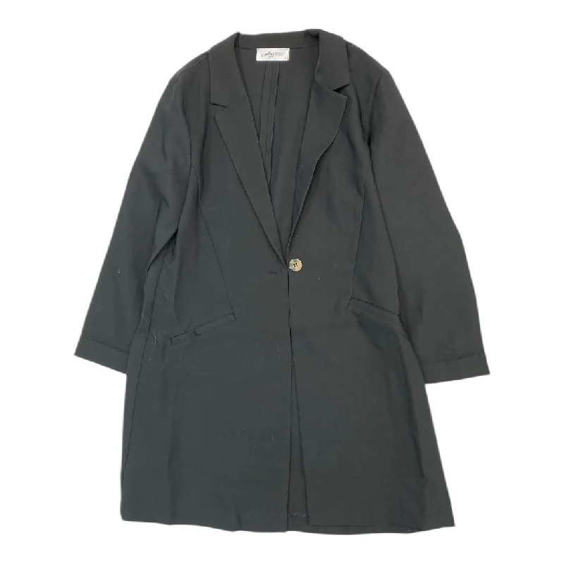 Women's Blazers with Ruffle Detailing -Blazer By Cmc In Black, Size: L