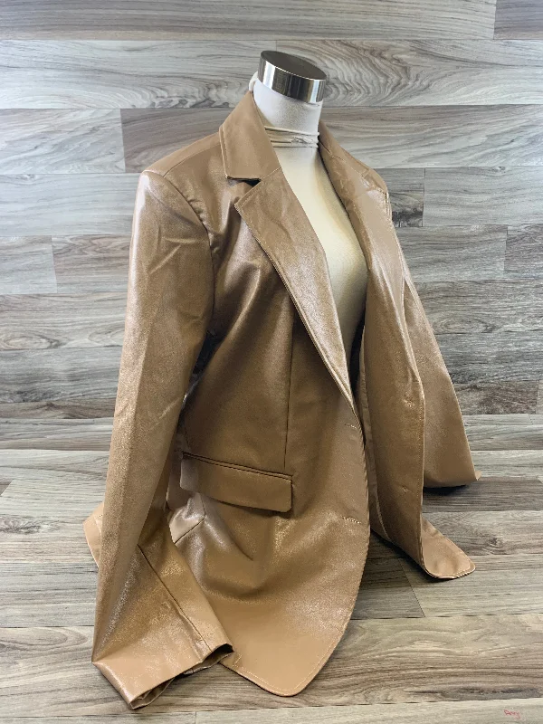 Women's Buttoned Tailored Blazers -Blazer By Forever 21 In Tan, Size: Xl