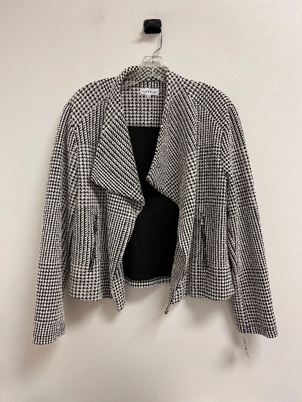 Women's Double-breasted Casual Blazers -Blazer By Calvin Klein In Black & White, Size: L Women's Double-breasted Casual Blazers -Blazer By Calvin Klein In Black & White, Size: L
