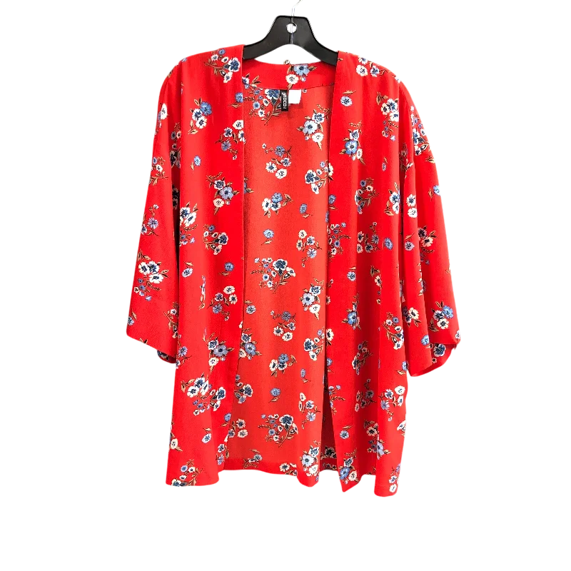 Kimono for Smart Casual Look-Kimono By Divided In Red, Size: S