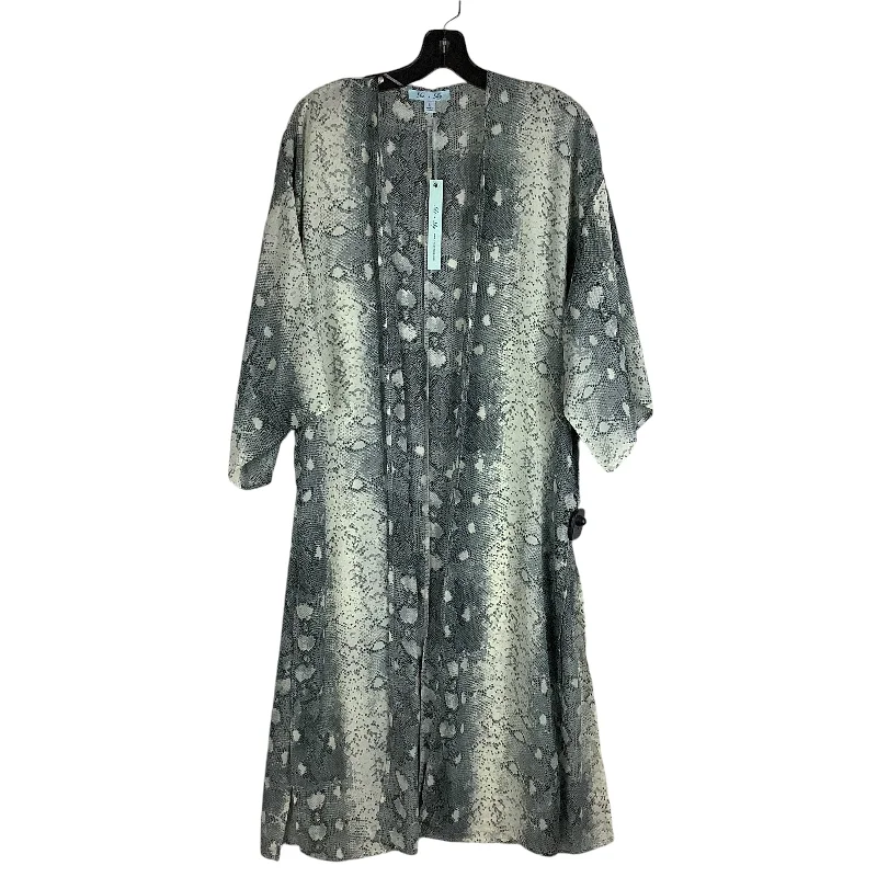 Kimono for Weddings-Kimono By She + Sky In Snakeskin Print, Size: L