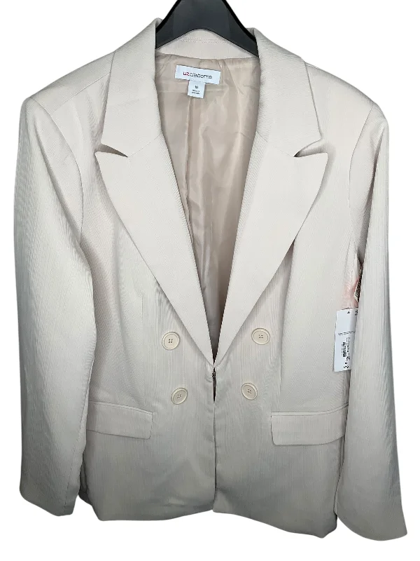 Women's Blazers for Night Out -Blazer By Liz Claiborne In Cream, Size: 18