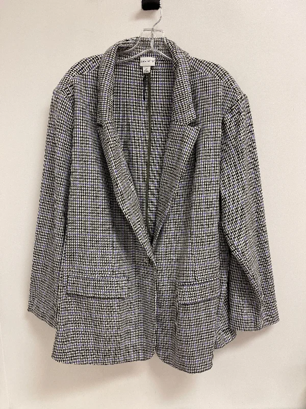 Women's Office Blazers -Blazer By Ava & Viv In Green & Purple, Size: 4x