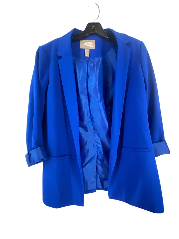 Women's Woolen Tweed Blazers for Fall -Blazer By Forever 21 In Blue, Size: M