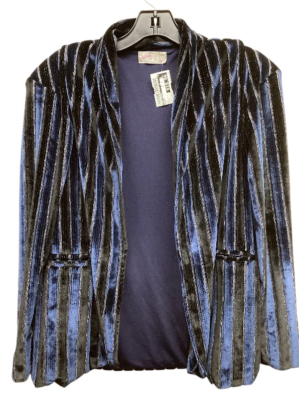 Women's Blazers with Check Tweed Print -Blazer By Free People In Blue, Size: S