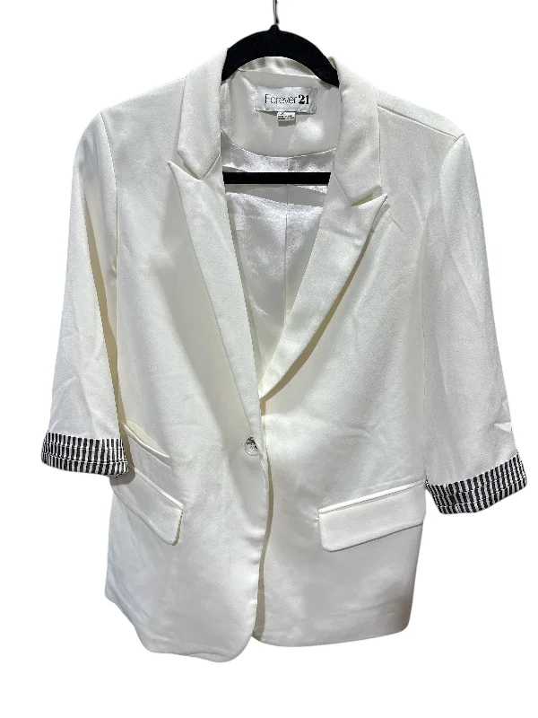 Women's Spring Blazers -Blazer By Forever 21 In Ivory, Size: L