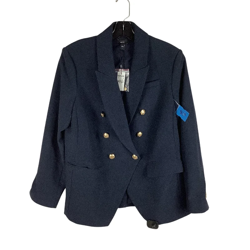 Women's Casual V-neck Blazers -Blazer By Express In Navy, Size: L