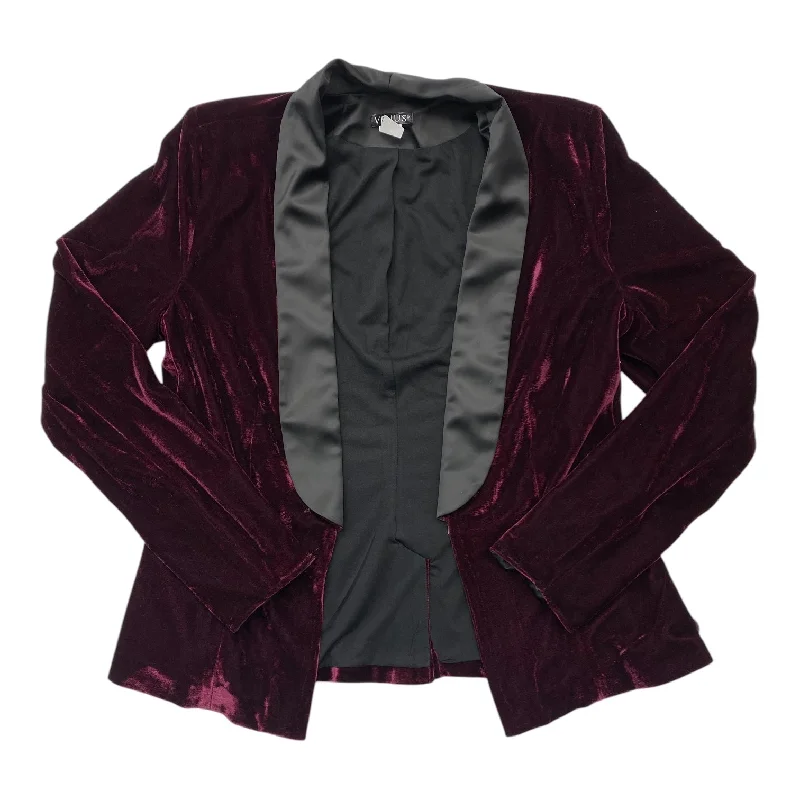 Women's Timeless Wool Blazers -Blazer By Venus In Black & Purple, Size: 8