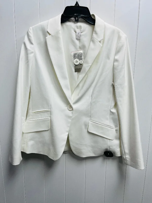 Women's Trendy Checkered Blazers -Blazer By Chicos In White, Size: M