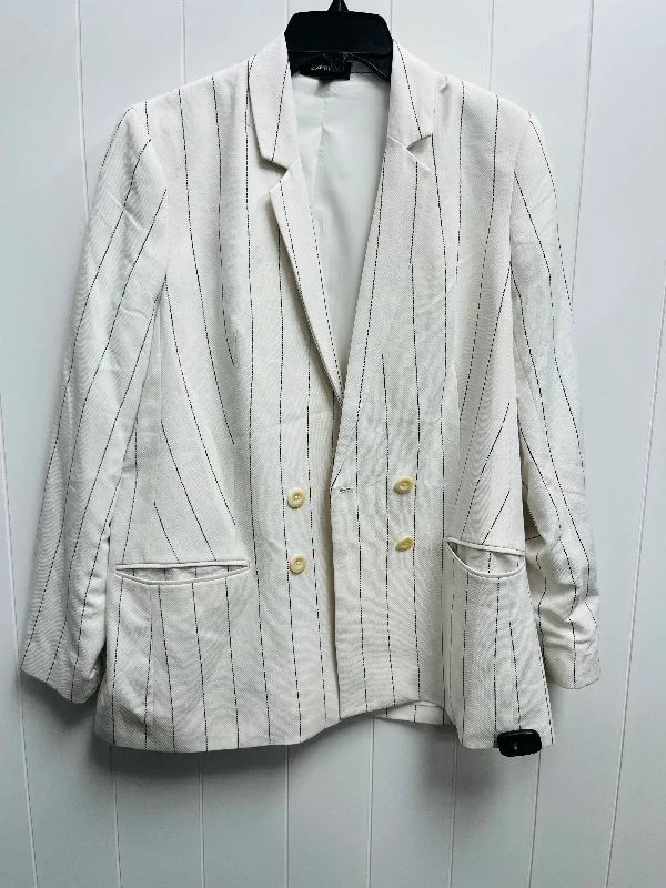Women's Lightweight Wool Blazers -Blazer By Express In Black & White, Size: L