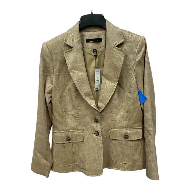 Women's Long Sleeve Casual Blazers -Blazer By White House Black Market In Tan, Size:L