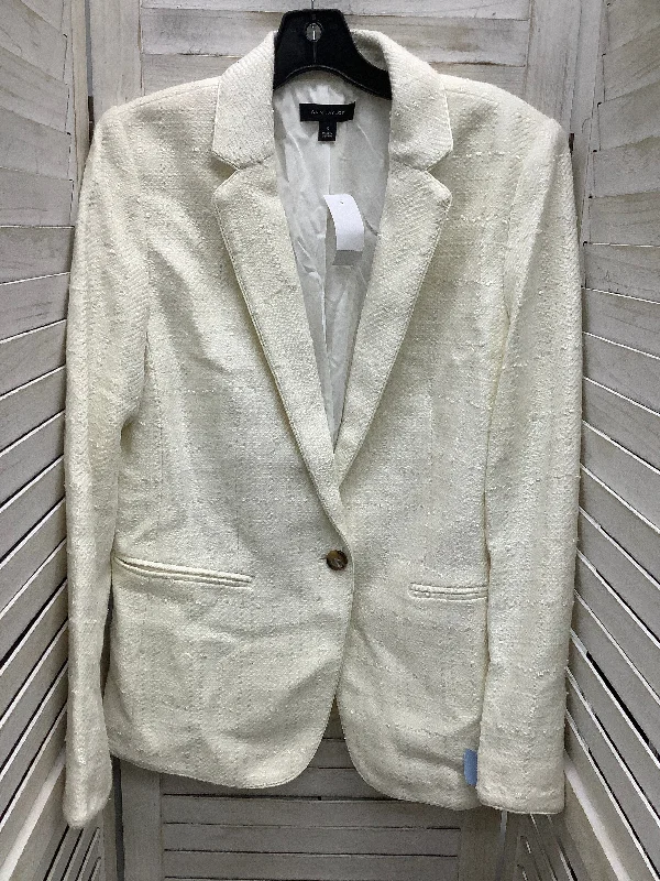 Women's Blazers with Check Prints -Blazer By Ann Taylor In White, Size: 12