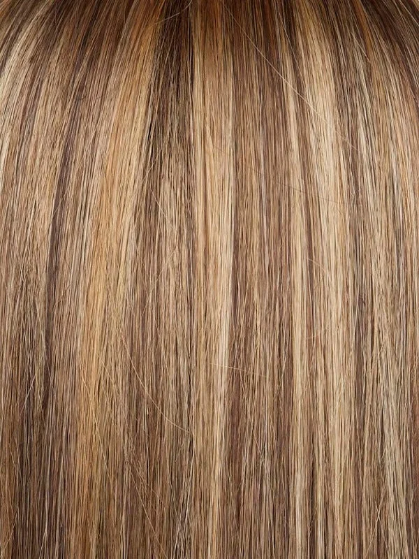Bronze Hazelnut R | Dark brown root w/ a blend of warm blonde, cool light blonde and dark brown