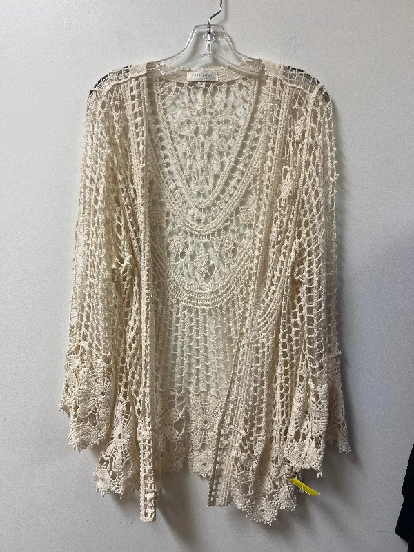 Kimono with Feminine Silhouette-Kimono By Clothes Mentor In Cream, Size: M