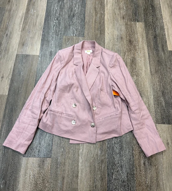 Women's Silk-finish Blazers -Blazer By Maeve In Pink, Size: 1x