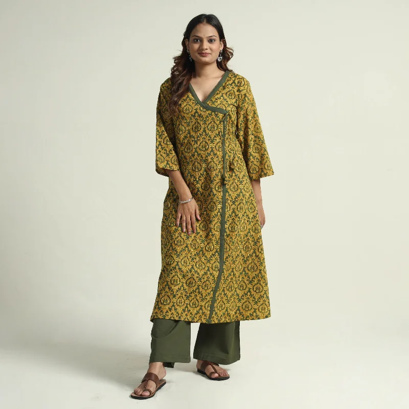 Women's Sequin Sleeve Dress-Yellow - Ajrakh Block Printed Cotton Flared Kurta with Palazzo Set Women's Sequin Sleeve Dress-Yellow - Ajrakh Block Printed Cotton Flared Kurta with Palazzo Set