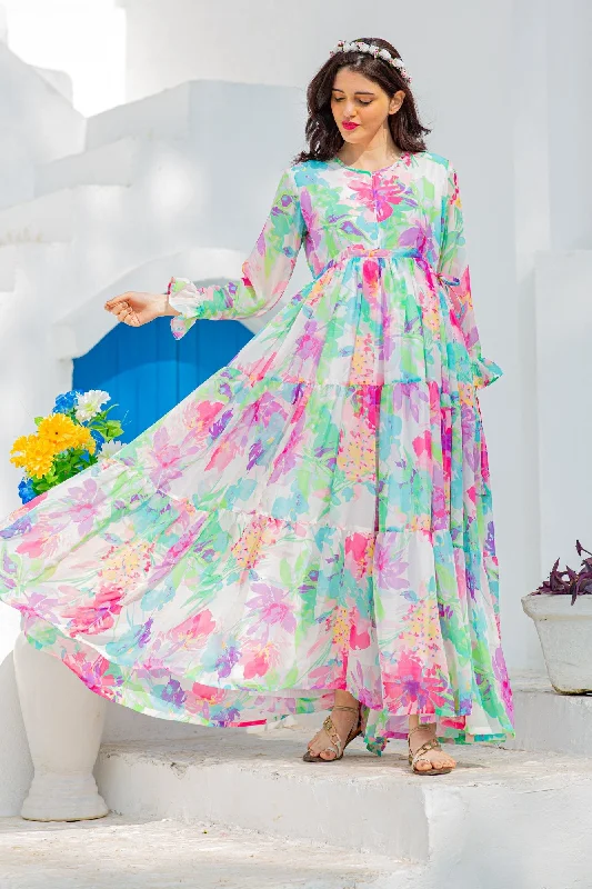 Maternity Dresses for Fall Fashion -Calm Blossom Maternity & Nursing Layer Dress