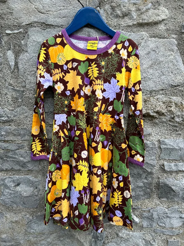 Women's Designer Maxi Dress-Autumn print dress  4-5y (104-110cm)