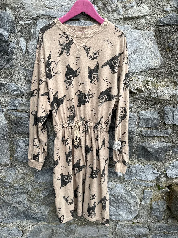Women's Fit and Flare Midi Dress-Bambi beige dress  11-12y (146-152cm)