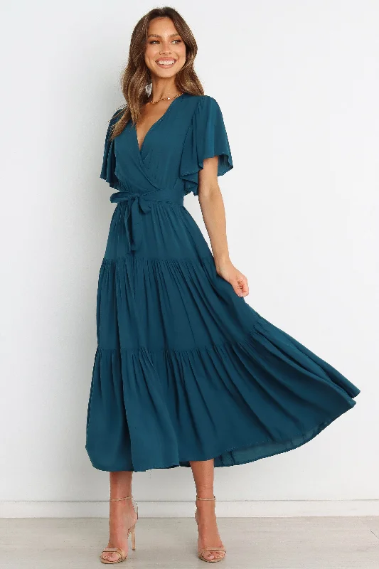 Women's Modern Dress-Barker Dress - Teal