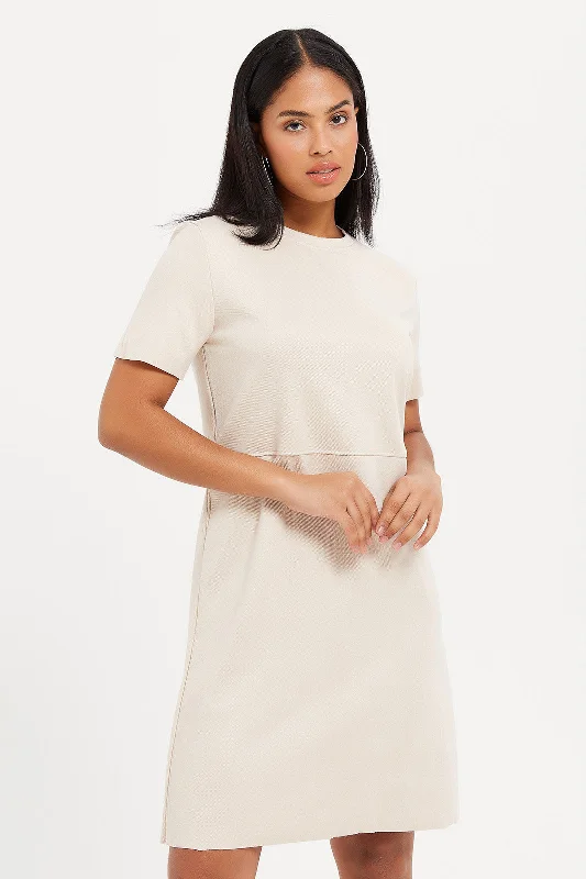 Women's Floral Lace Dress-Women White Casual Dress