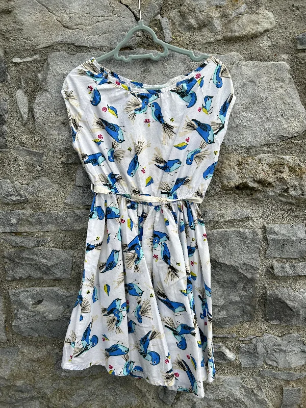 Women's Casual Fit Dress-Blue birds dress  4y (104cm)