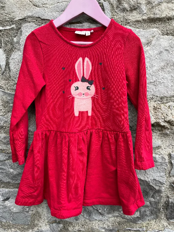 Women's Geometric Dress-Bunny red dress   4y (104cm)