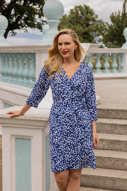 Women's Tank Dress-Carly Dress in Navy Print