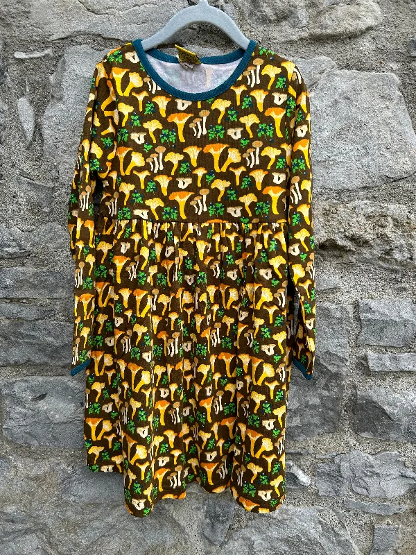 Women's Button-down Midi Dress-Chantarelles brown dress  6y (116cm)