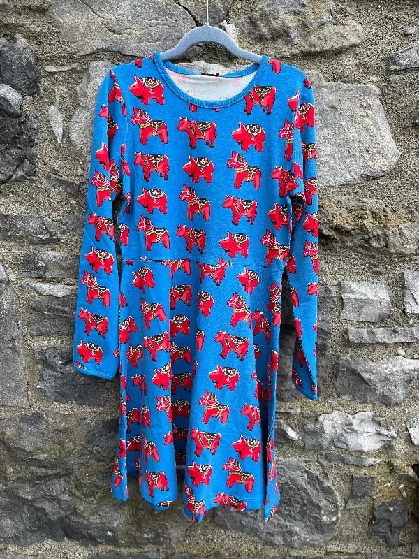 Women's Patterned Dress-Christmas half circle skater dress   11y (146cm)