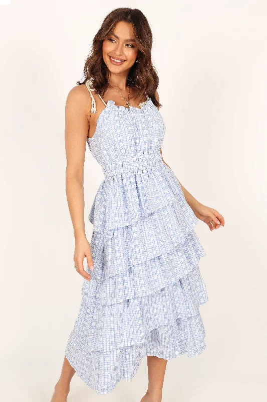 Women's Knit Bodycon Midi Dress-Cora Midi Dress - Blue
