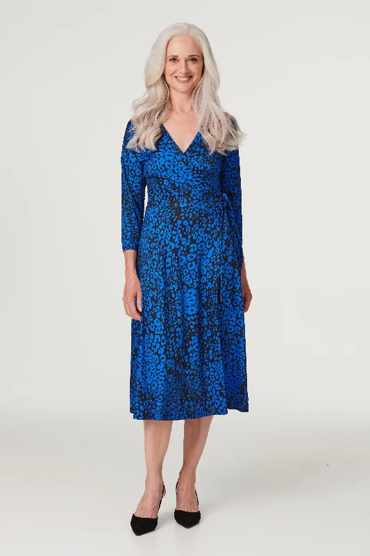 Wrap Dress for Evening Event -Black Wrap Dress with Lace -Leopard Print Midi Wrap Dress Wrap Dress for Evening Event -Black Wrap Dress with Lace -Leopard Print Midi Wrap Dress