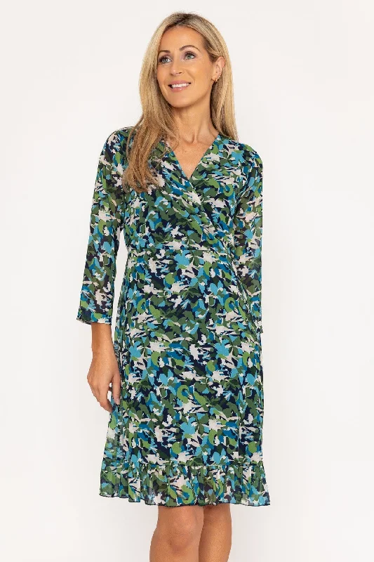 Women's Skater Dress-Green Roisin Knee Length Dress