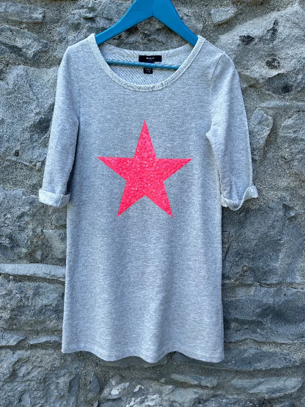 Women's Metallic Dress-Grey star dress    8-9y (128-134cm)