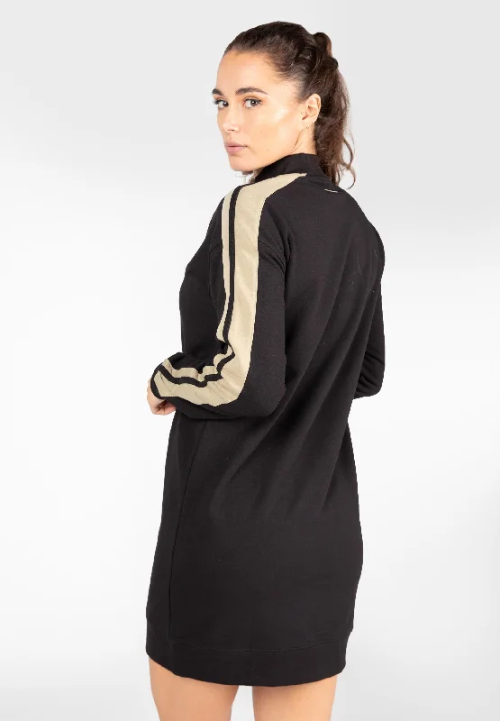 Stylish Checkered Shirt Dress-Isabella Sweatshirt Dress - Black