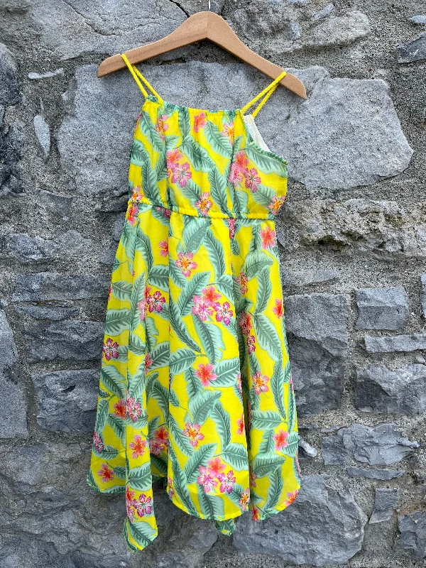 Women's Long Sleeve Maxi Dress-Jungle flowers maxi dress   3-4y (98-104cm)