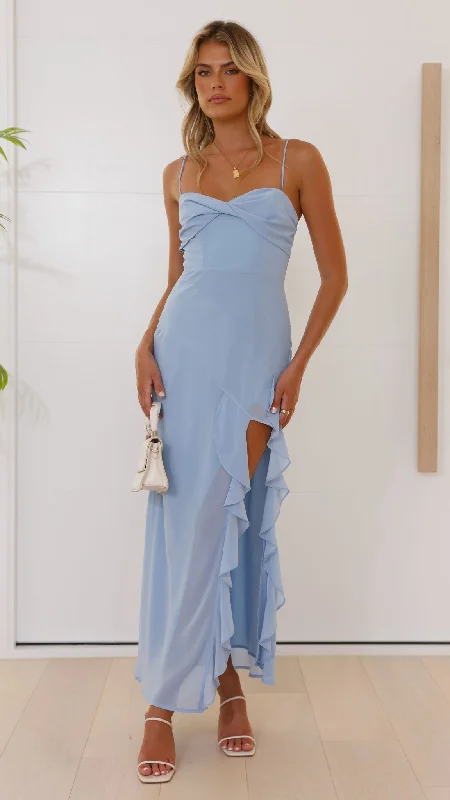 Women's Pencil Midi Dress-Kiyah Midi Dress - Blue
