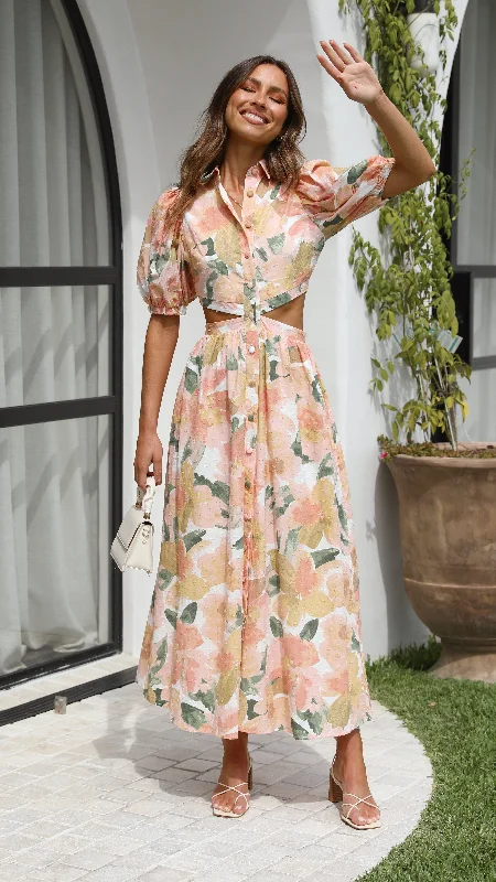 Women's Elegant Midi Dress-Kylo Midi Dress - Mallorca Floral