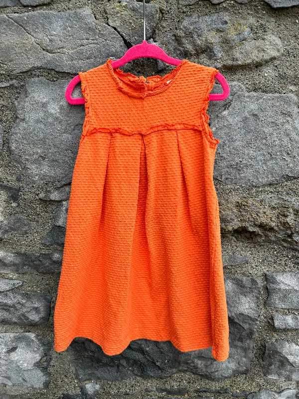 Women's Floral Dress-Orange dress  2-3y (92-98cm)