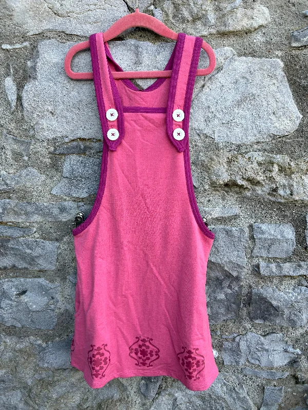 Women's Button-up Shirt Dress-Pink pinafore  7y (122cm)