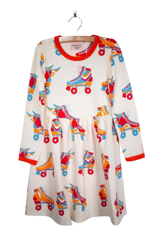 Women's Belted Summer Dress-Roller-skates off white dress  6-7y (116-122cm)