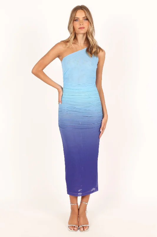 Women's Stretch Fit Midi Dress-Sony Midi Dress - Ocean