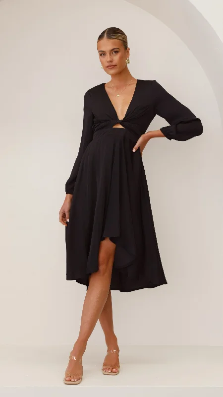 Black Velvet Party Dress for Chic Look -Starry Nights Dress - Black
