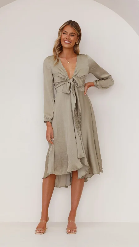 Strapless Floral Party Dress for Outdoor Events -Starry Nights Dress - Olive
