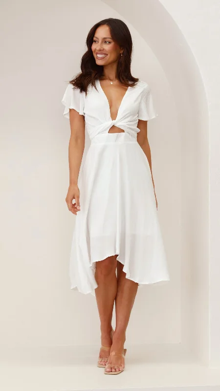 Mini Bodycon Party Dress for Bold Night Out -Sunny Daze Dress - White